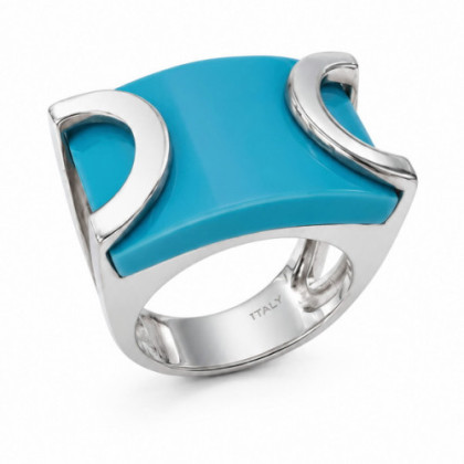 ANILLO DE PLATA CON TURQUESA – DISEÑO GEOMÉTRICO