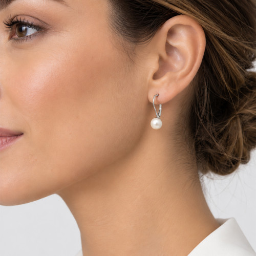 SILVER EARRINGS WITH PEARLS