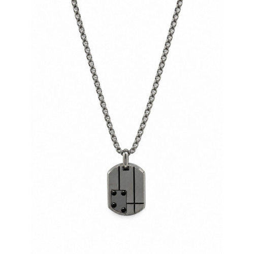 COLLAR DE HOMBRE PLACA DE ACERO BICOLOR