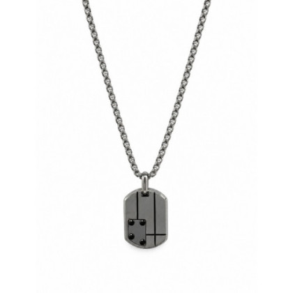COLLAR DE HOMBRE PLACA DE ACERO BICOLOR