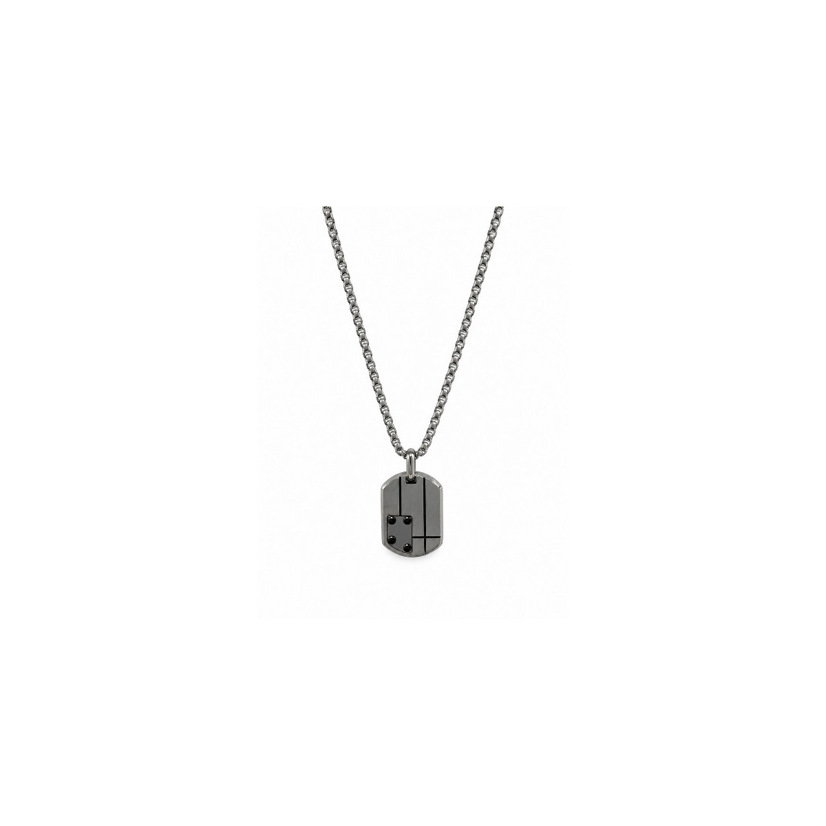 COLLAR DE HOMBRE PLACA DE ACERO BICOLOR