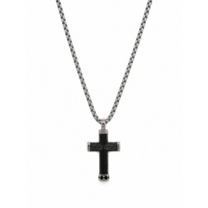 COLLAR DE HOMBRE CRUZ ACERO BICOLOR