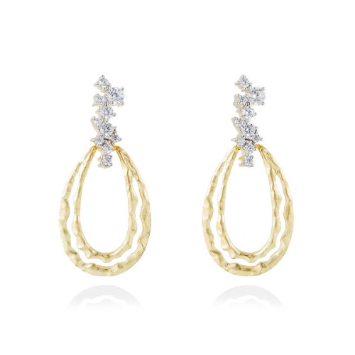 GOLD BRIDAL EARRINGS IN SILVER
