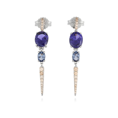 BLUE MONACO SILVER EARRINGS