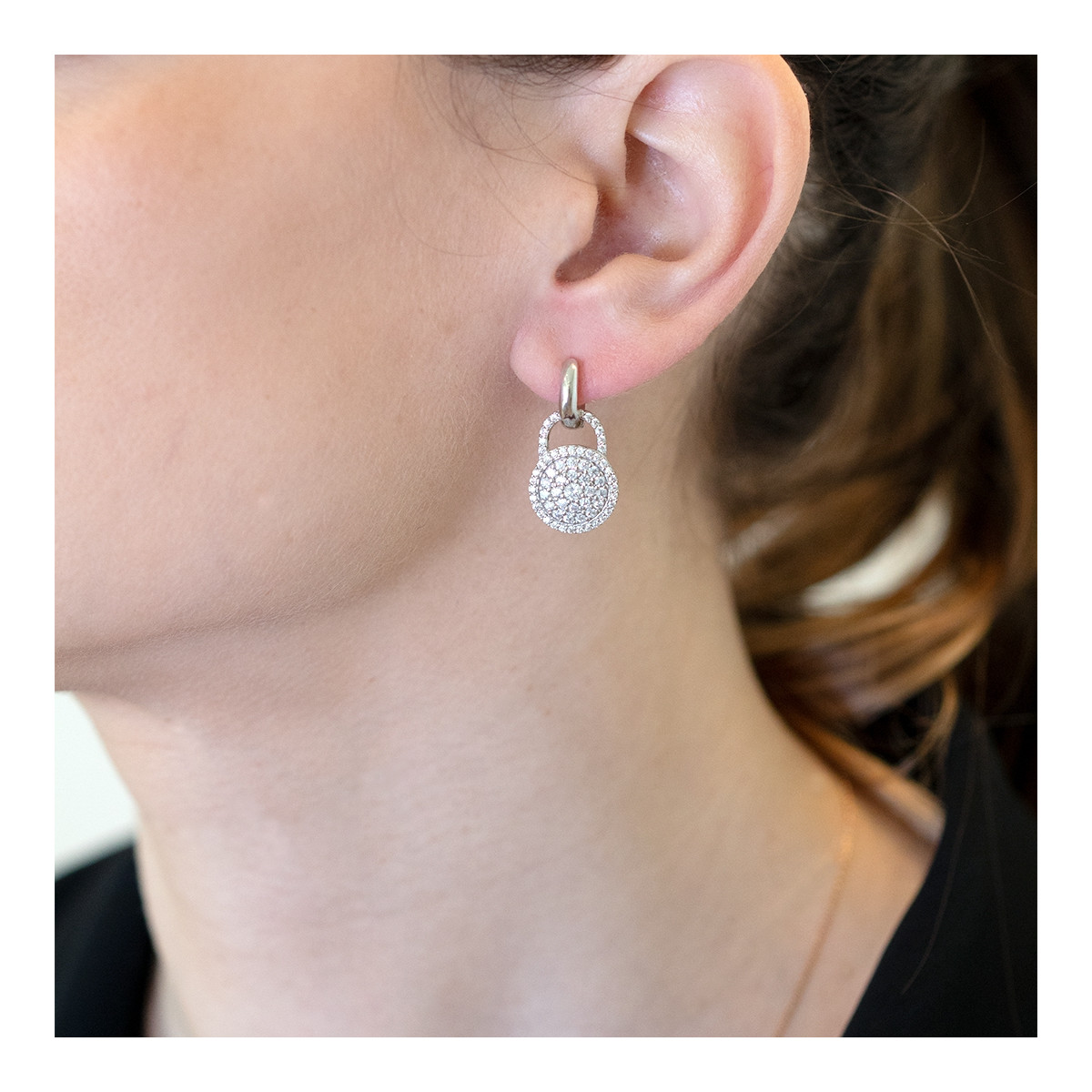 SILVER EARRINGS WITH CIRCONITES