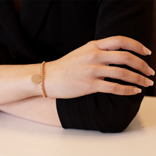 ROSÉ SILVER BRACELET WITH PLATE