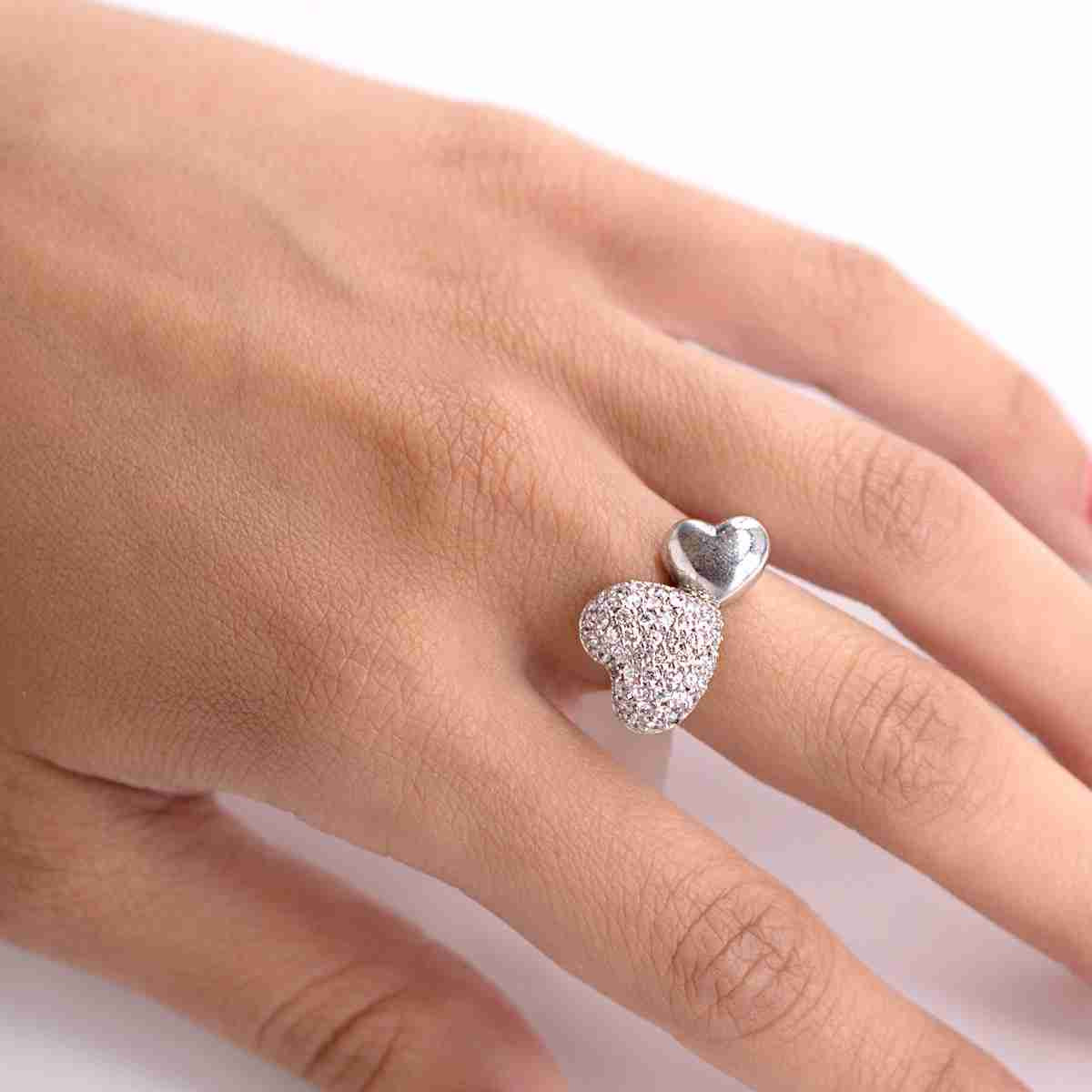 RING WITH DOUBLE HEART