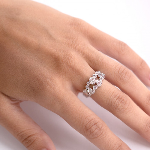 RING WITH HEARTS AND SMALL ZIRCONIA